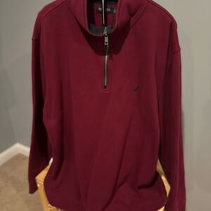 Nautica Men's Burgundy Half-Zip Sweater